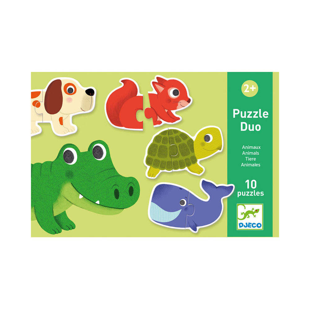 20pc Djeco Duo Animals Jigsaw Puzzle Kids Game 2y+
