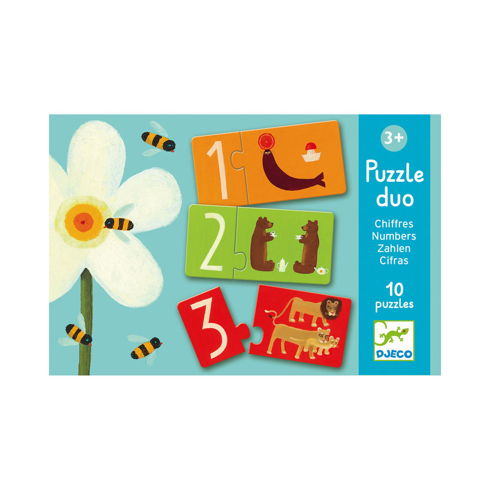 20pc Djeco Duo Numbers Jigsaw Puzzle Kids Game 2y+