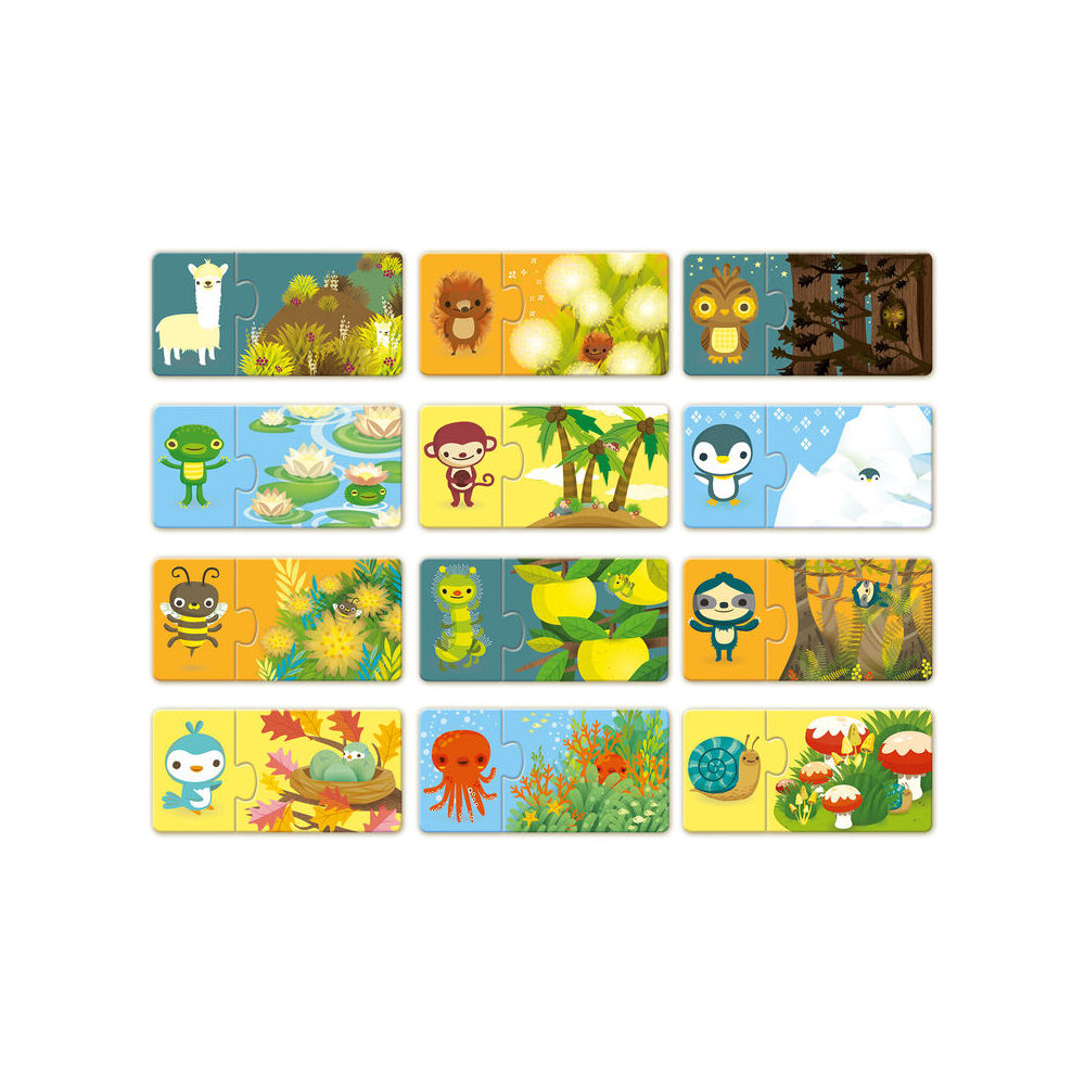 24pc Djeco Duo Hide & Seek Jigsaw Puzzle Kids Game 2y+