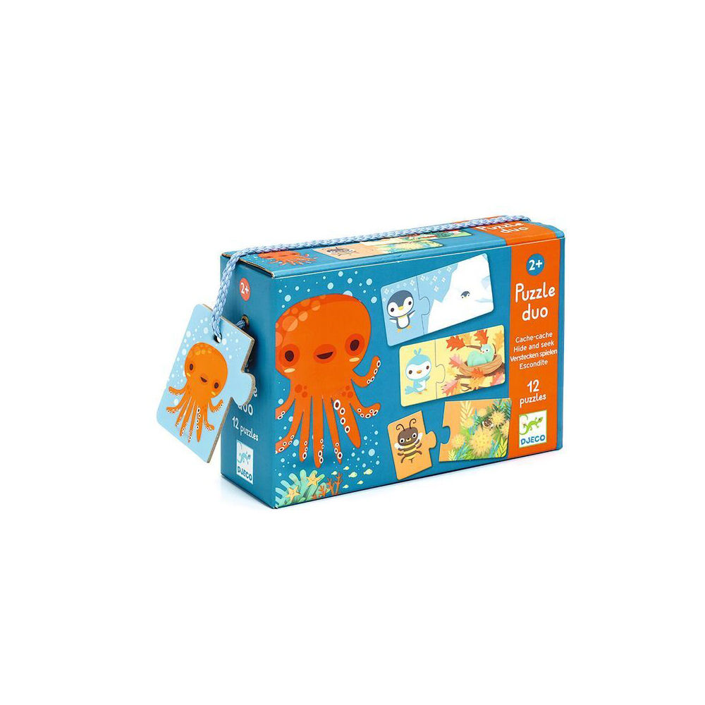 24pc Djeco Duo Hide & Seek Jigsaw Puzzle Kids Game 2y+