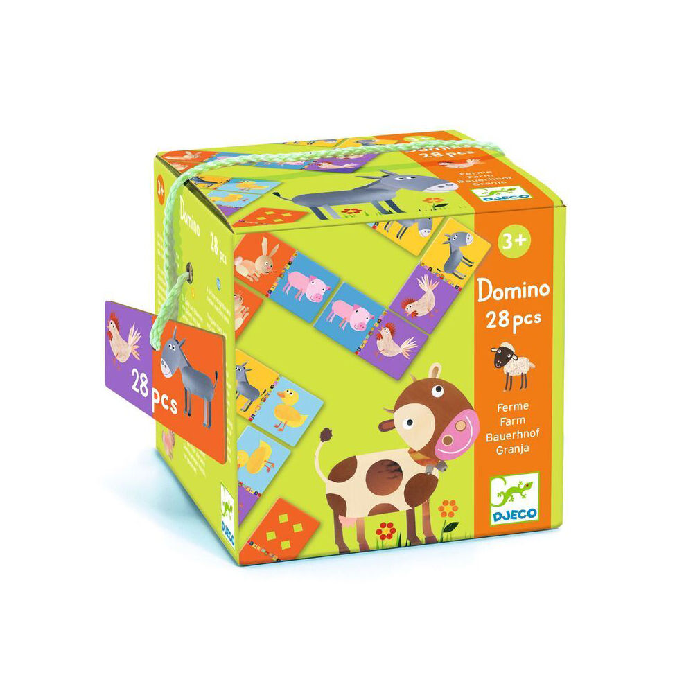 30pc Djeco Farm Domino Kids Educational Fun Play Game 3y+