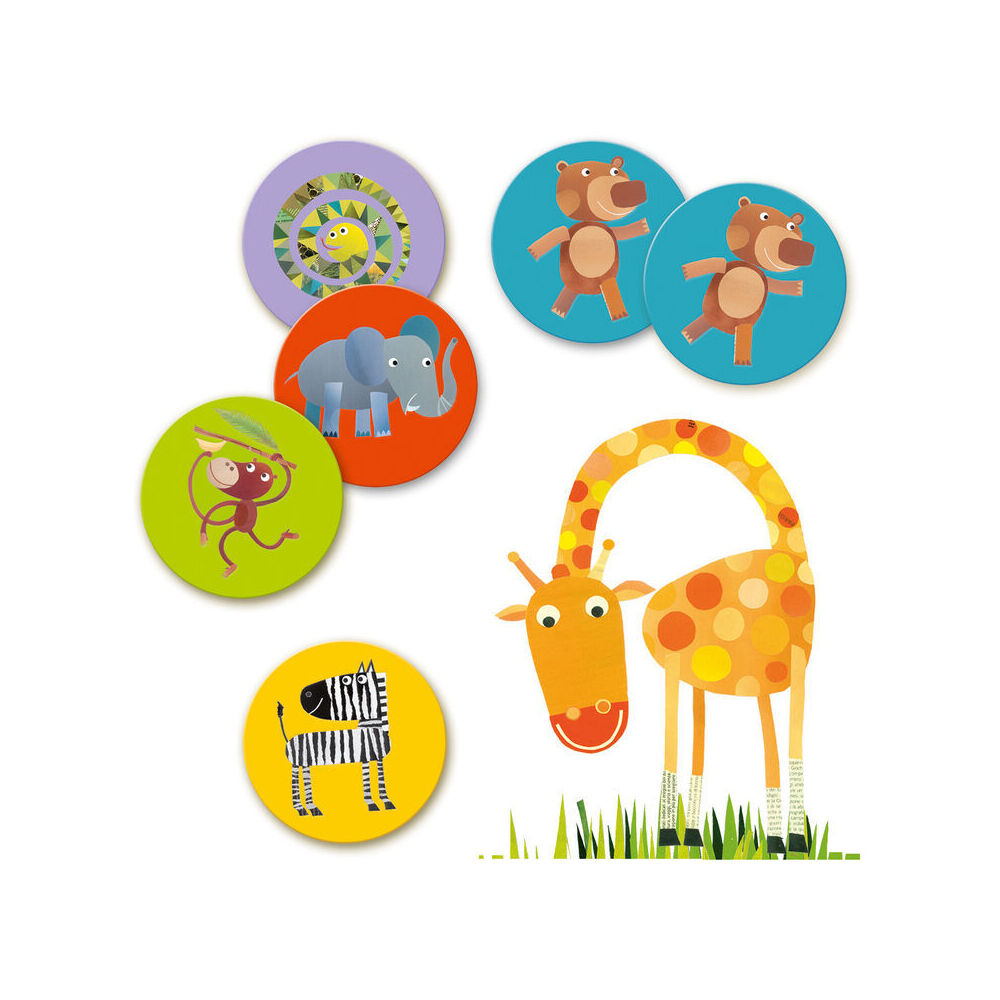 30pc Djeco Jungle Memory Game Kids Educational Play 3y+