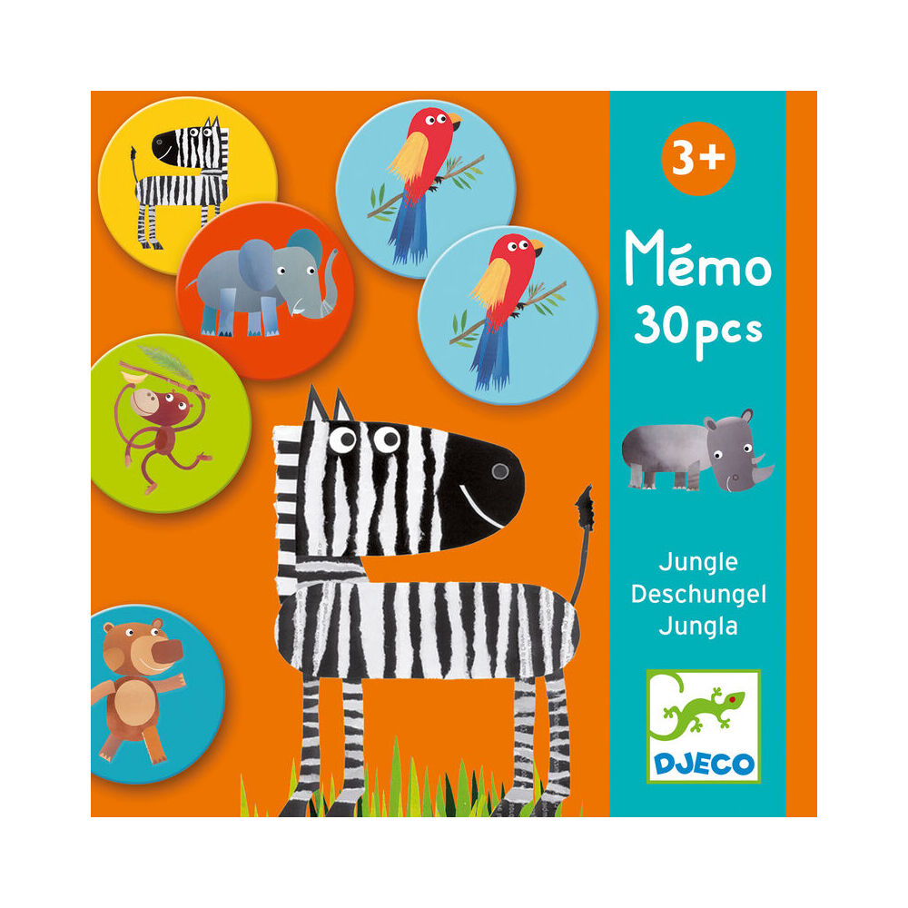 30pc Djeco Jungle Memory Game Kids Educational Play 3y+