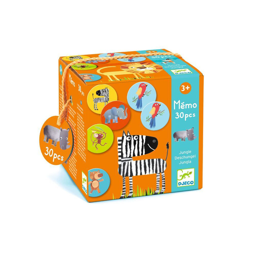 30pc Djeco Jungle Memory Game Kids Educational Play 3y+