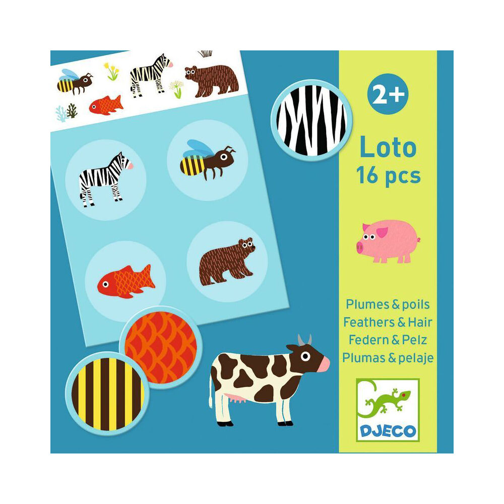 20pc Djeco Feathers & Fur Bingo Game Kids/Children Game 2y+