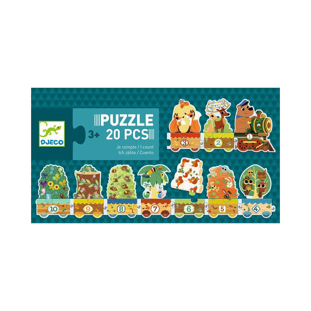 20pc Djeco I Count Puzzle Kids Educational Game 3y+
