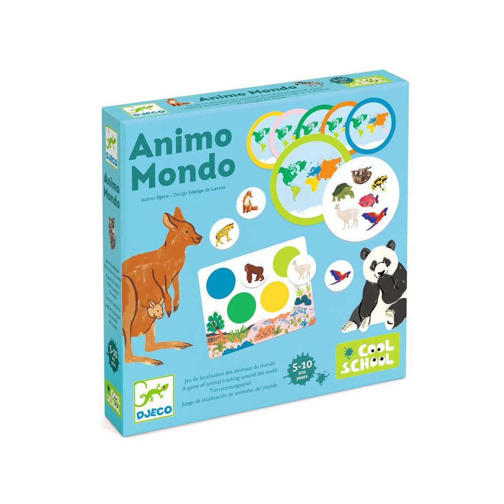 Djeco Animo Mondo-World Animal Tracking Kids Educational Game 5y+