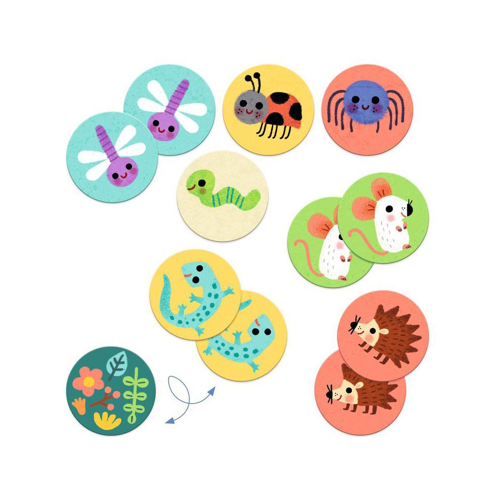 32pc Djeco Small Animals Memory Game Kids Educational Play 2y+