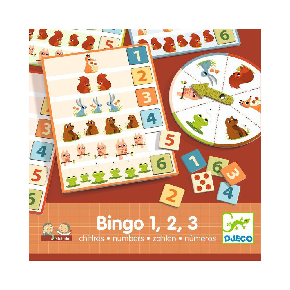 Djeco Bingo 123 Learning Numbers Game Kids Educational Play 4y+
