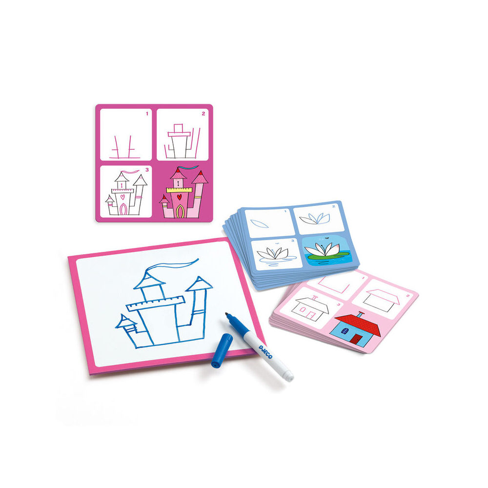Djeco Step by Step Josephine Learn to Draw Basic w/ White Board 4y+
