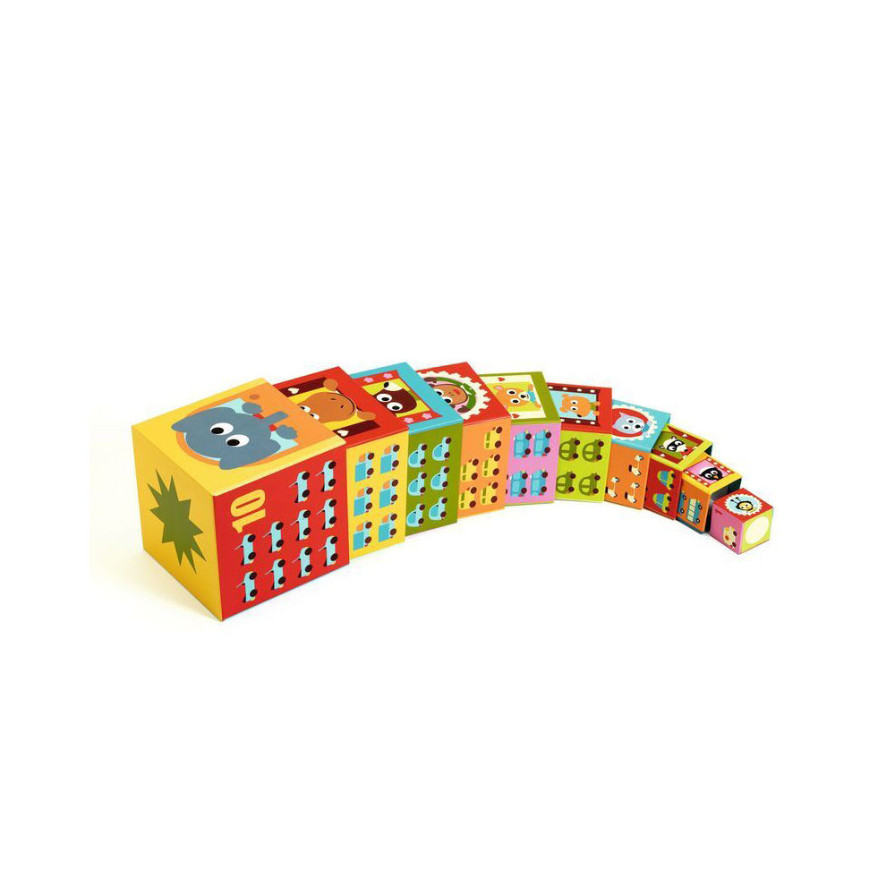 Djeco Vehicles Blocks Kids/Children Stacking Toy Set 12m+