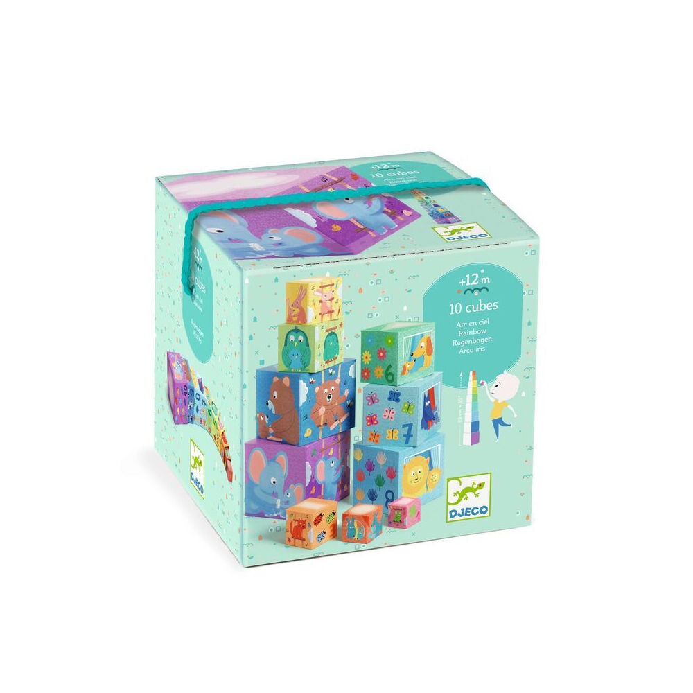 Djeco Rainbow Blocks Kids/Children Stacking Toy Set 12m+