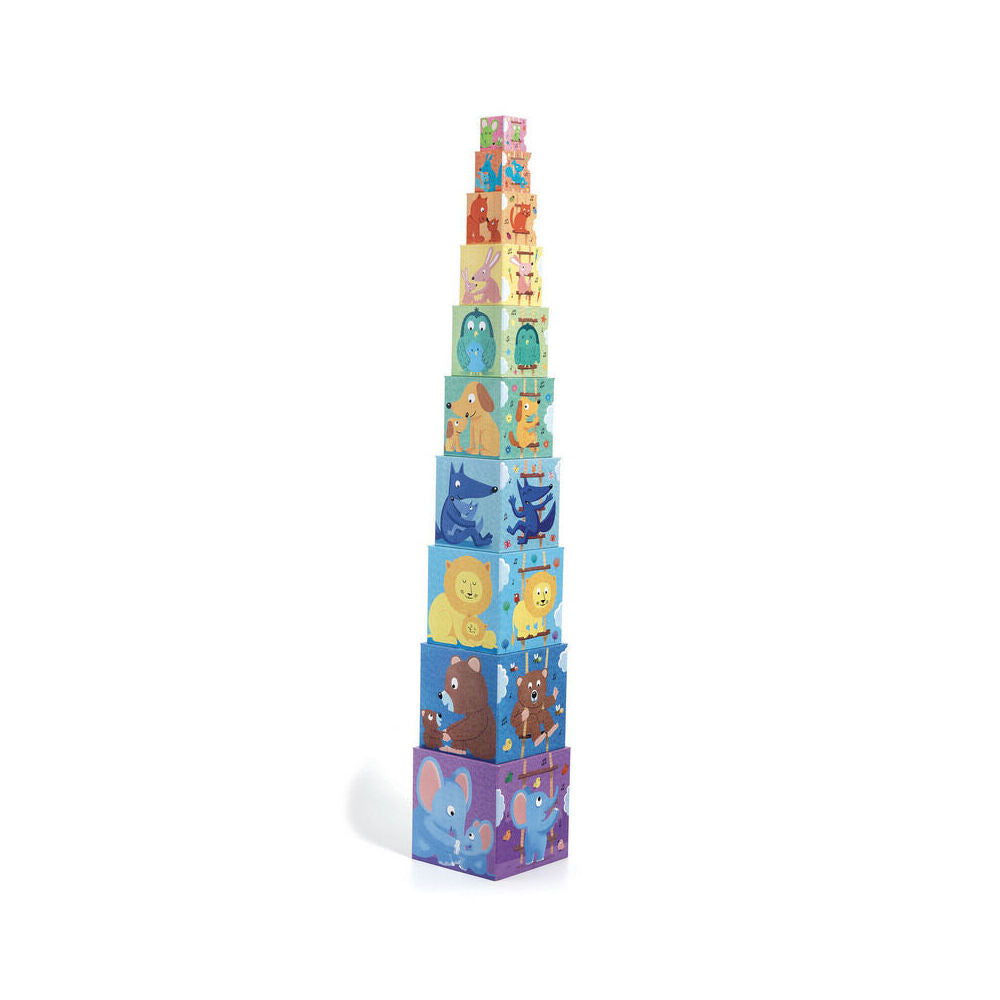 Djeco Rainbow Blocks Kids/Children Stacking Toy Set 12m+