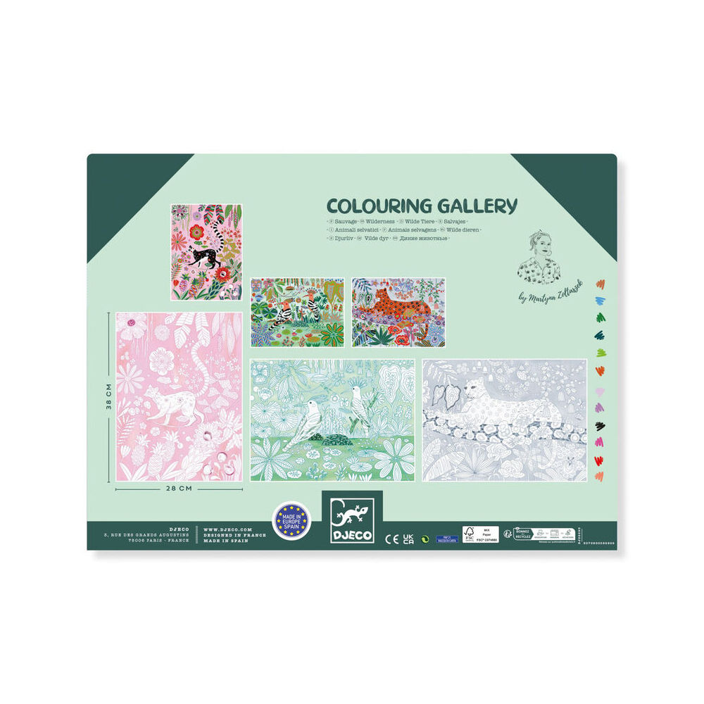 Djeco Wilderness Colouring Gallery Kids Art Activity 8y+
