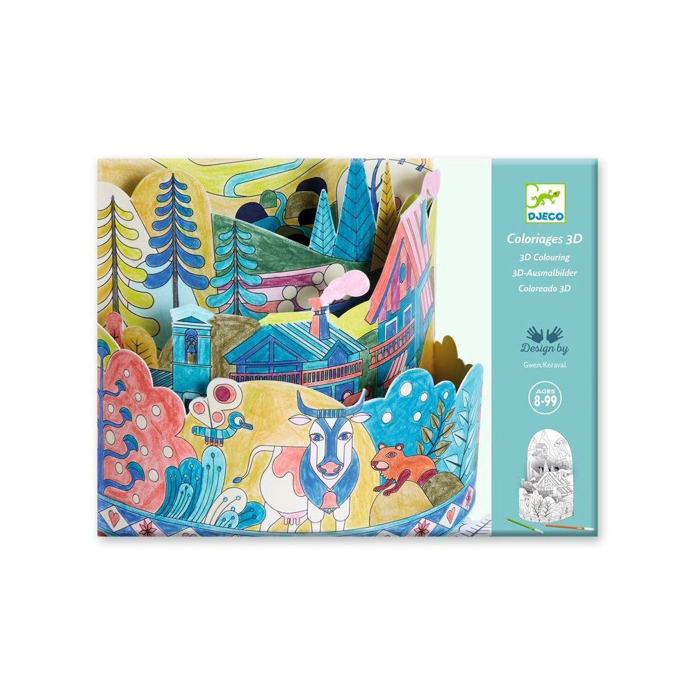 6PK Djeco On Top of the World Colouring Diorama Kids Activity Craft Kit 8y+/24x16cm