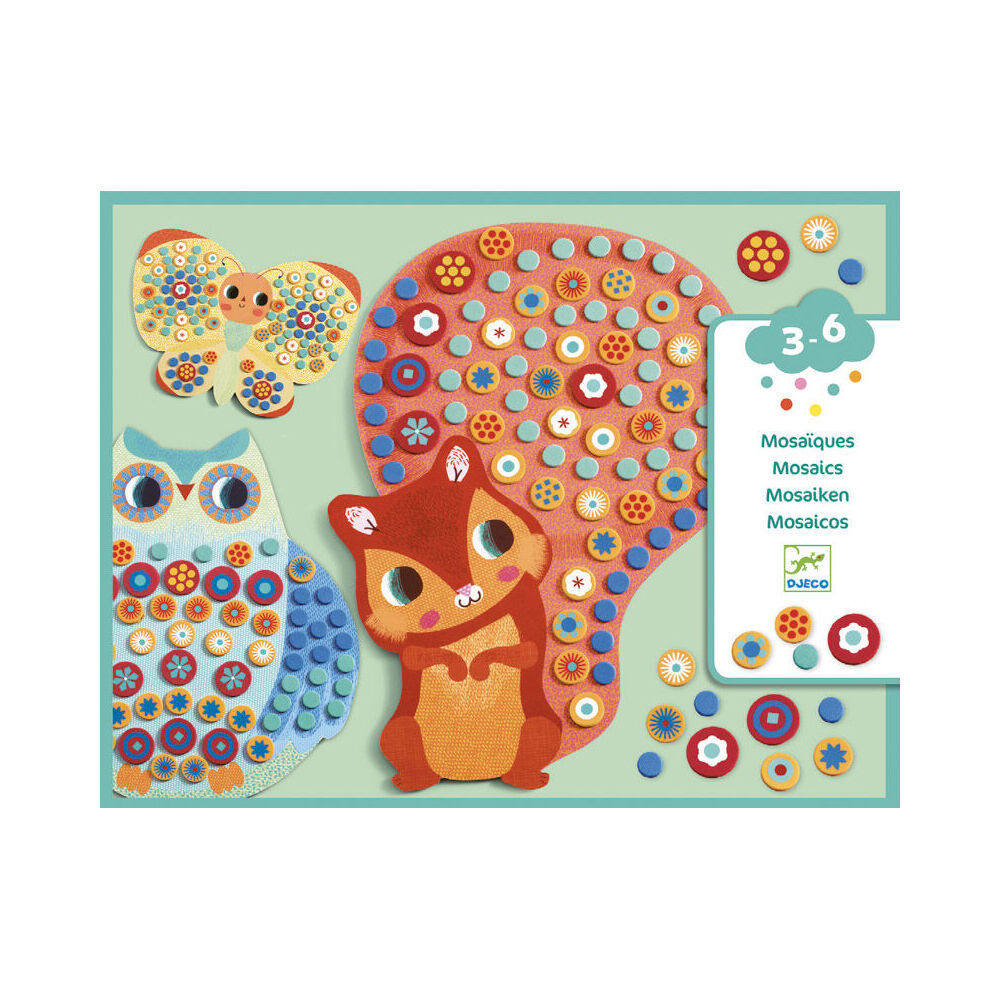 2PK Djeco Milfiori Mosaic Art/Craft Kids Activity Creative Kit 3y+