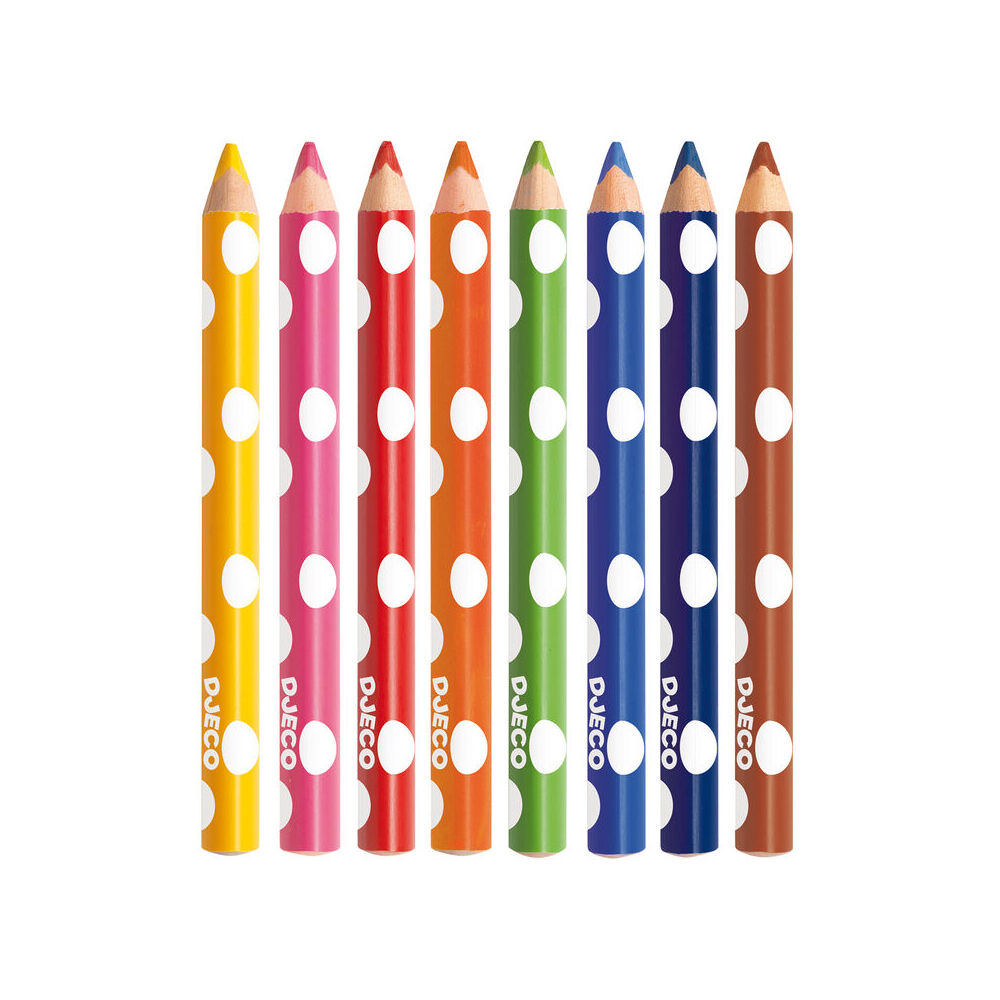 8pc Djeco Little Ones Coloured Pencil Kids Art Drawing 18m+