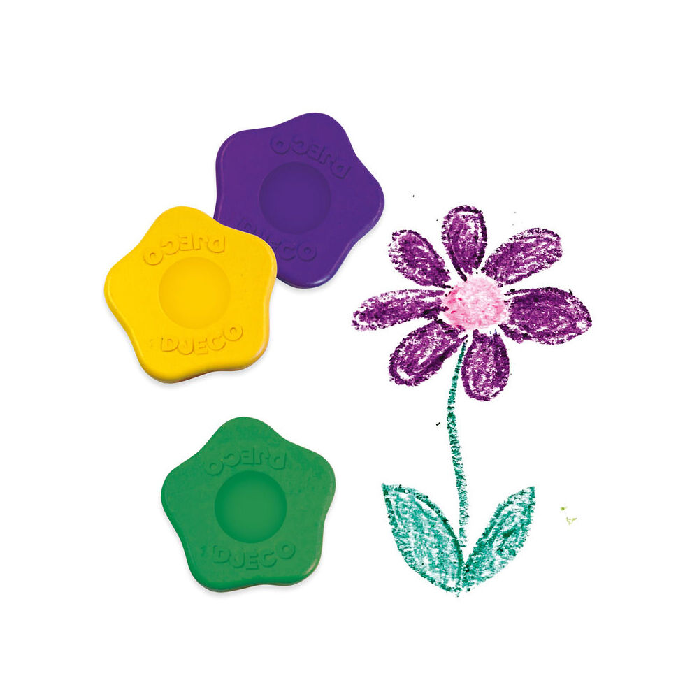 24pc Djeco Toddler Colouring Flower Crayons w/ Holder 18m+