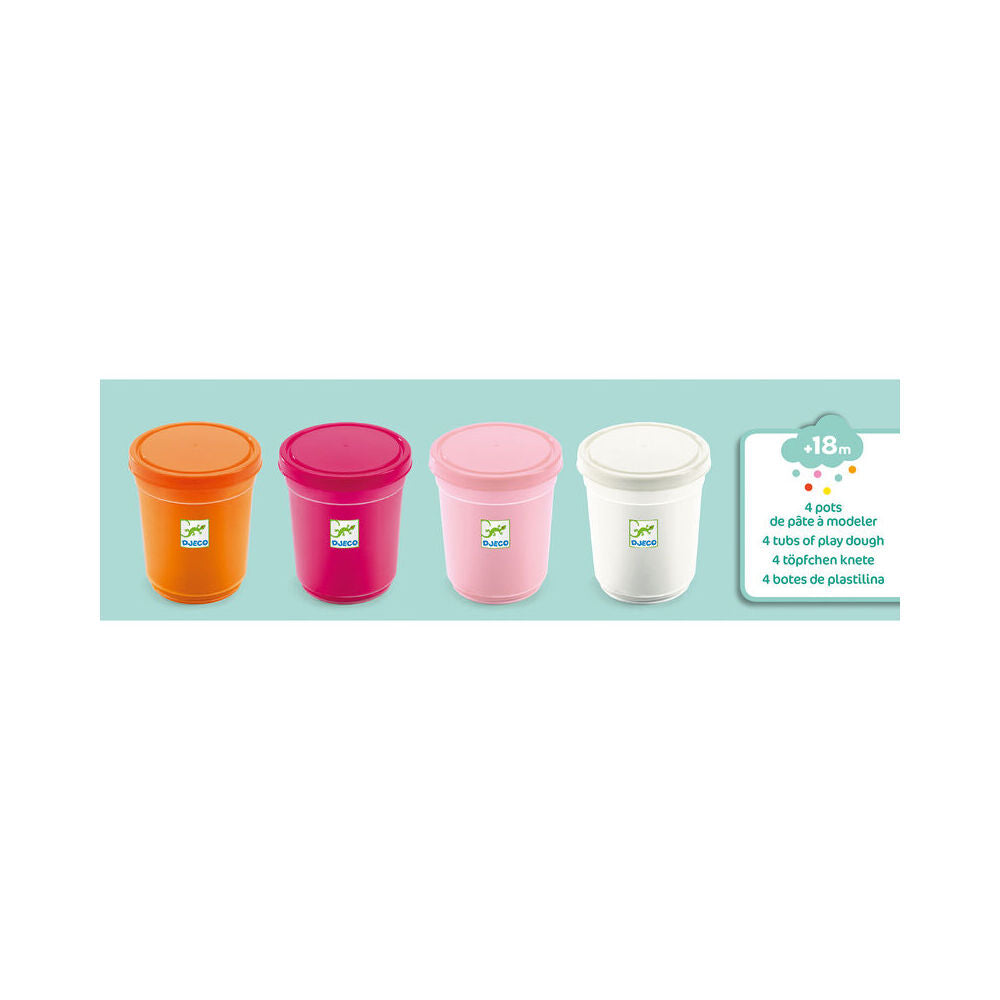 4pc Djeco Pots Of Modelling Dough-Sweet Kids Craft Play Toy 18m+