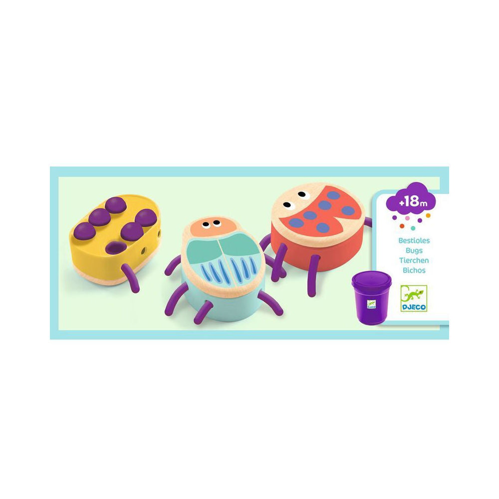 2PK Djeco Myplastibugs Modelling Dough Kids Craft Play Toy 18m+
