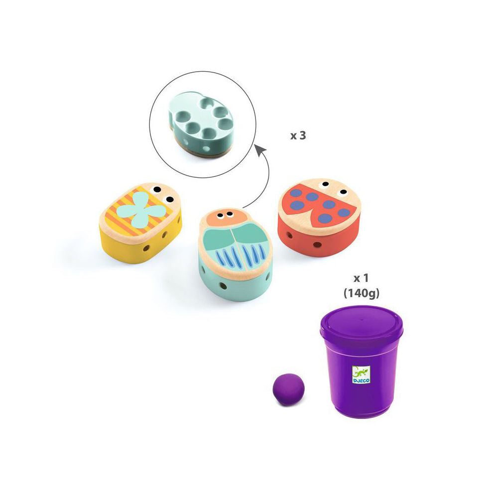 2PK Djeco Myplastibugs Modelling Dough Kids Craft Play Toy 18m+