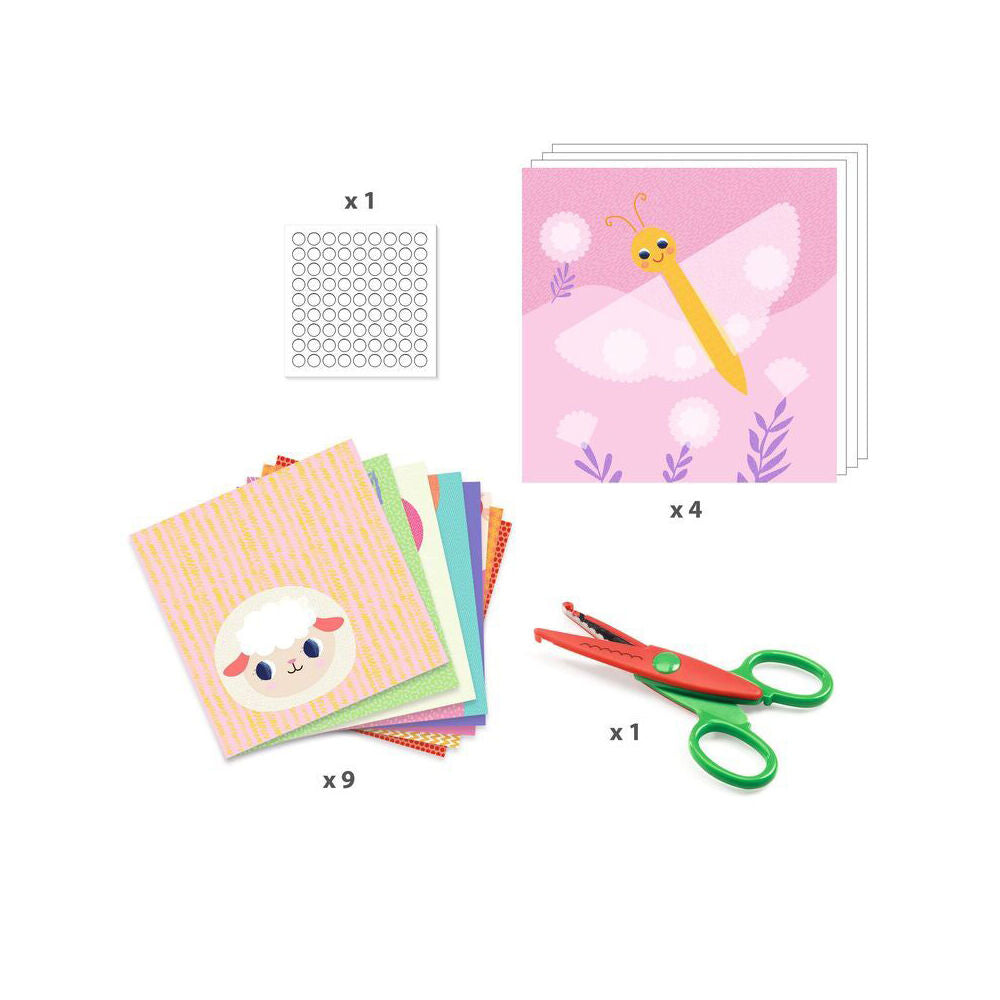 Djeco Crinkle Cutting Collage Set Kids Activity Kit 3y+