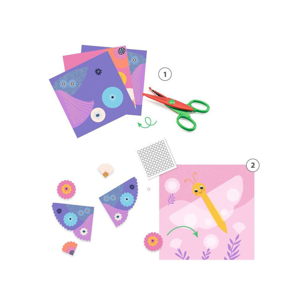 Djeco Crinkle Cutting Collage Set Kids Activity Kit 3y+