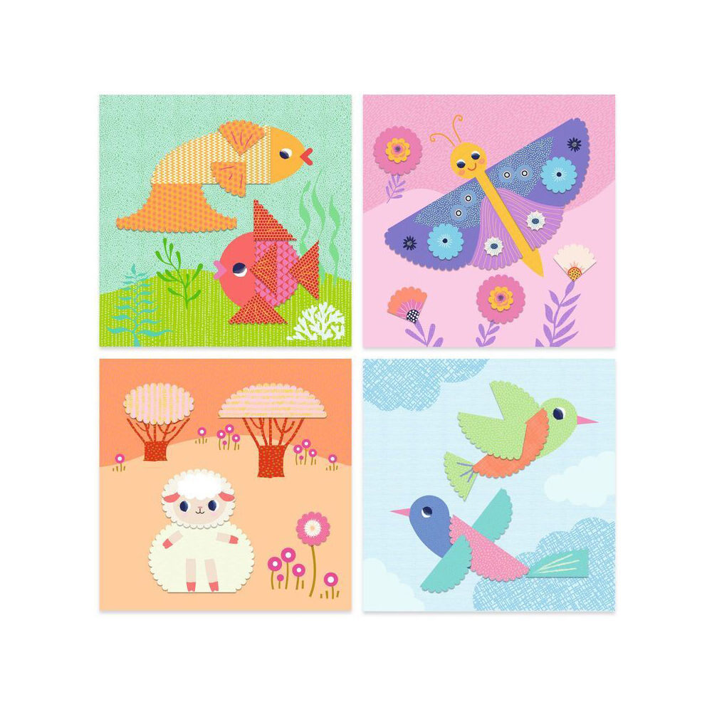 Djeco Crinkle Cutting Collage Set Kids Activity Kit 3y+