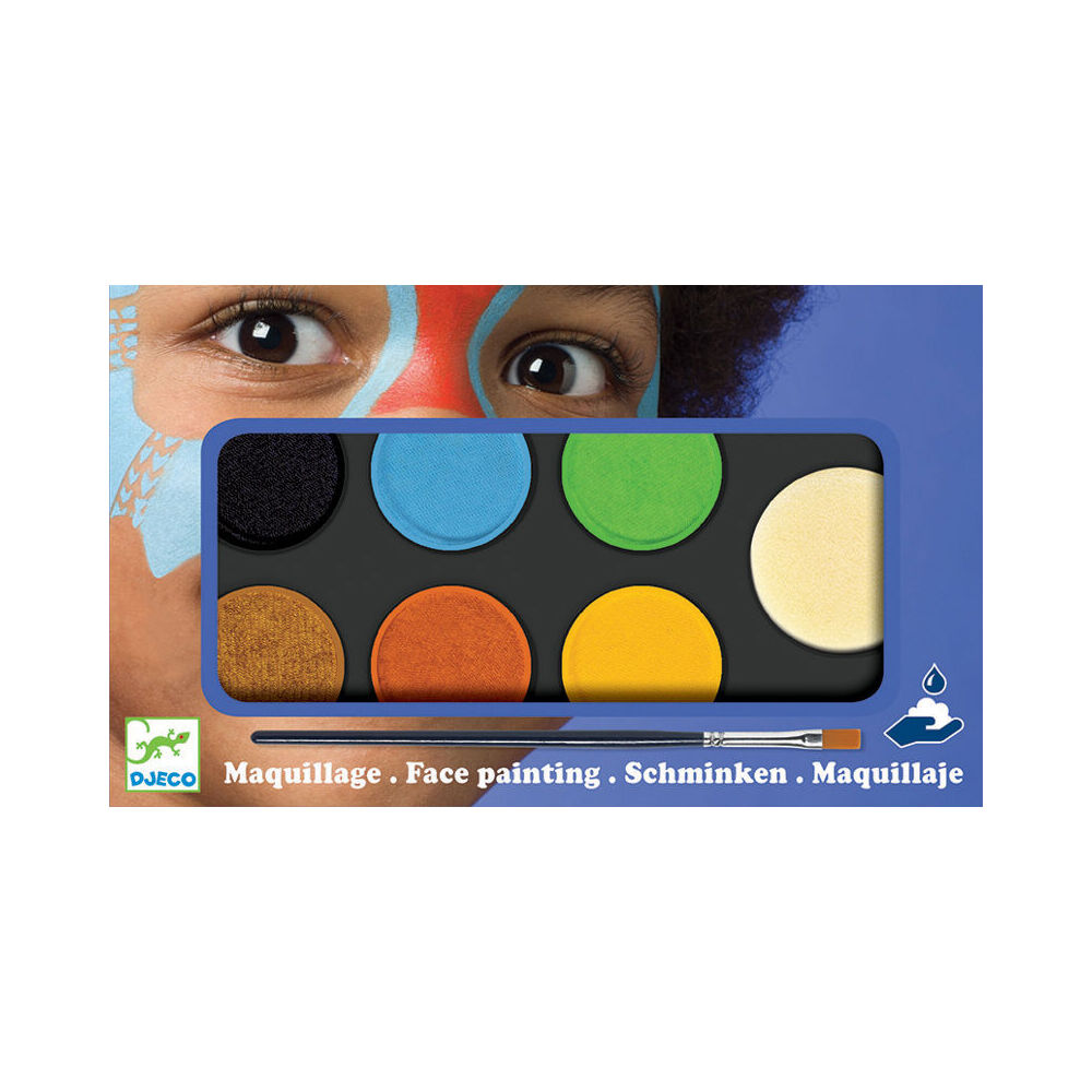 2PK Djeco Nature Body Art Palette 6-Colours Face Paint Set 3y+