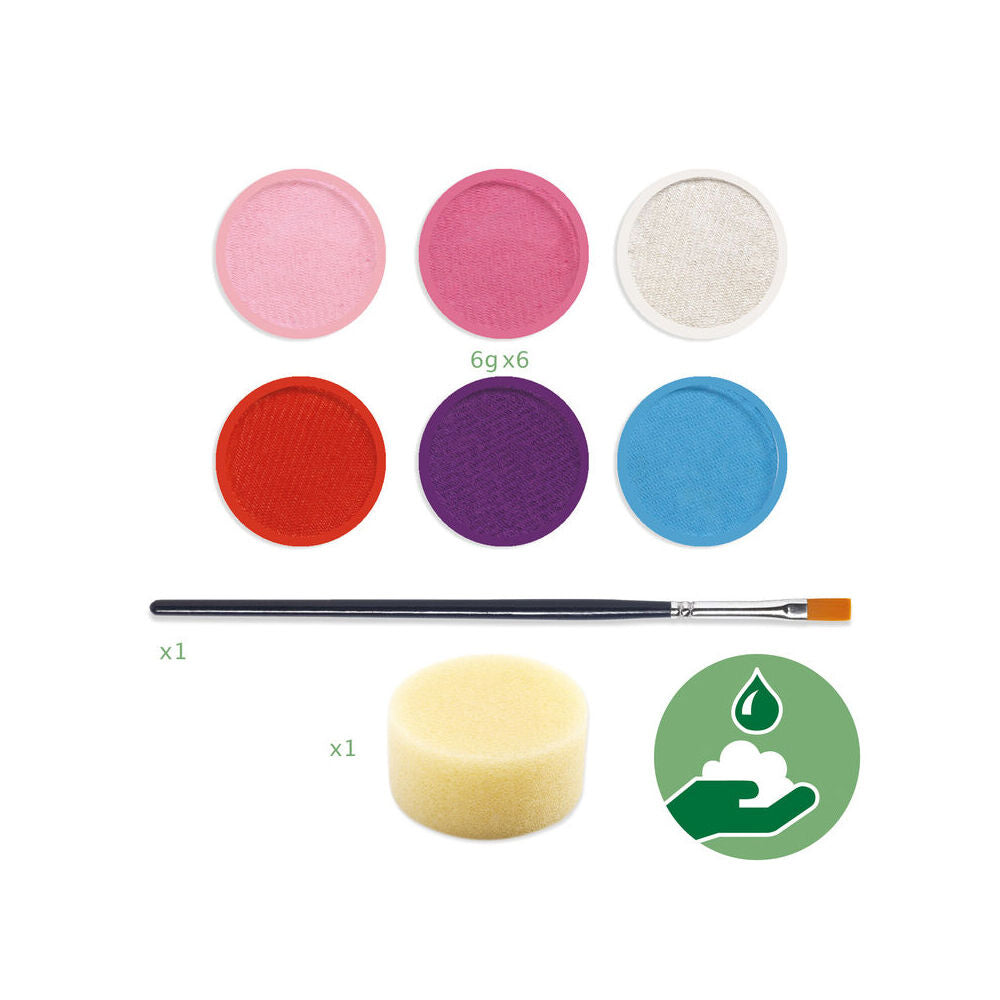 Djeco Sweet Body Art Palette 6-Colours Face Paint Set 3y+