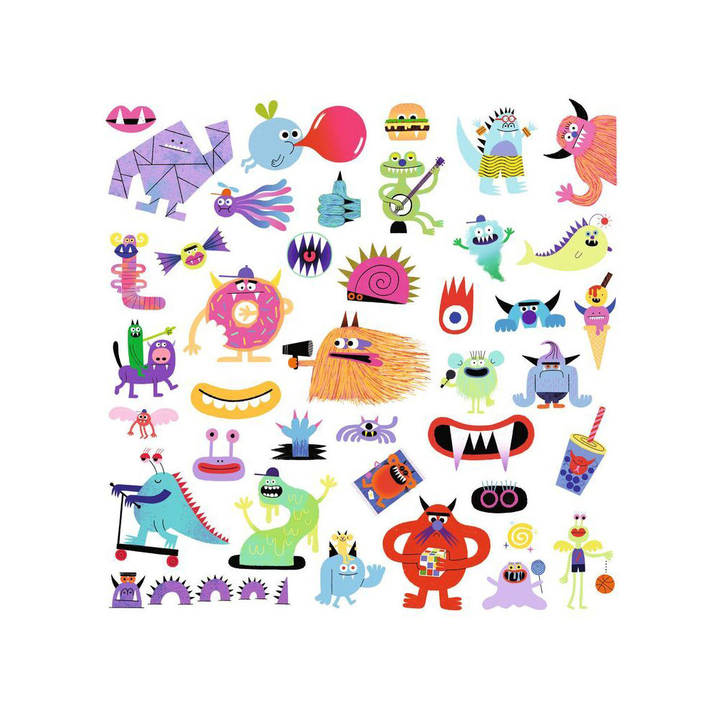 800pc Djeco Monster Stickers Stationery Decals Set Kids 3y+