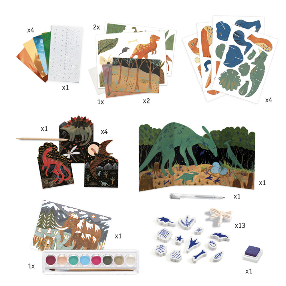 Djeco The World of Dinosaurs Multi Kids/Children Craft Box Kit 6y+