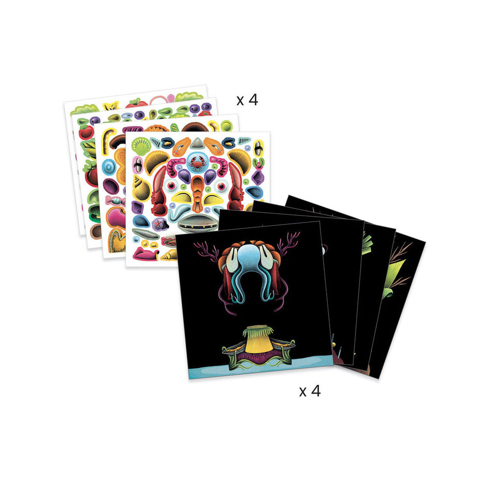 2PK Djeco Inspired By Spring Vegetables Giuseppe Arcimboldo Stickers Set 5y+