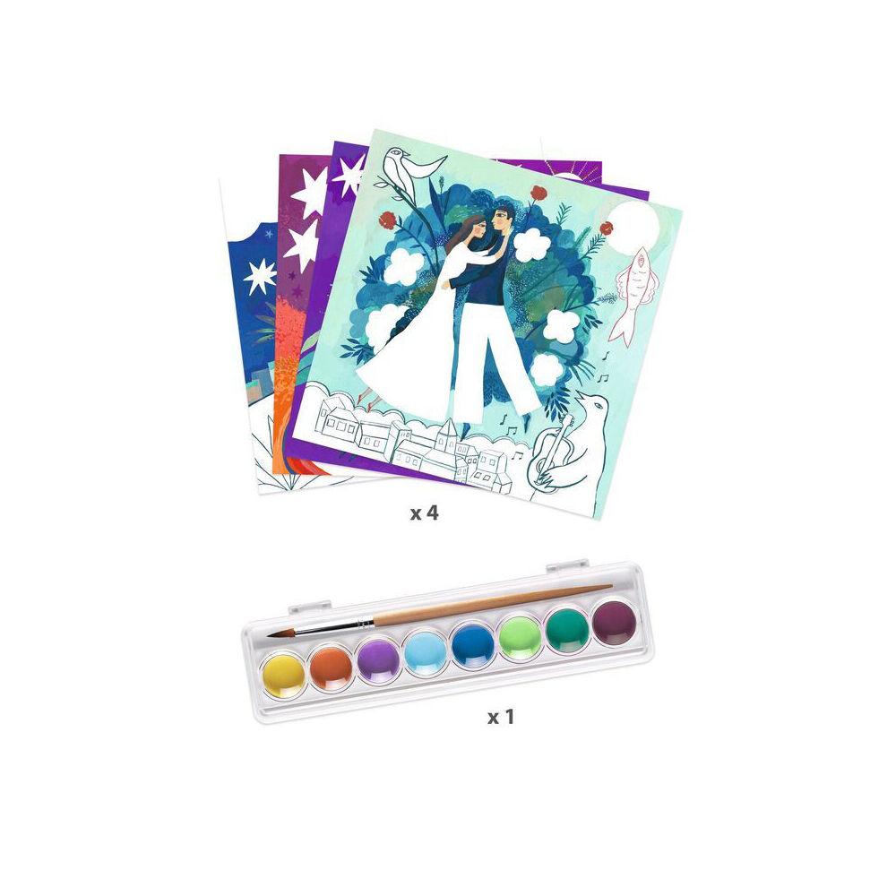 Djeco Inspired By In a Dream-Marc Chagall-Gouache Kids Paint Set 7y+