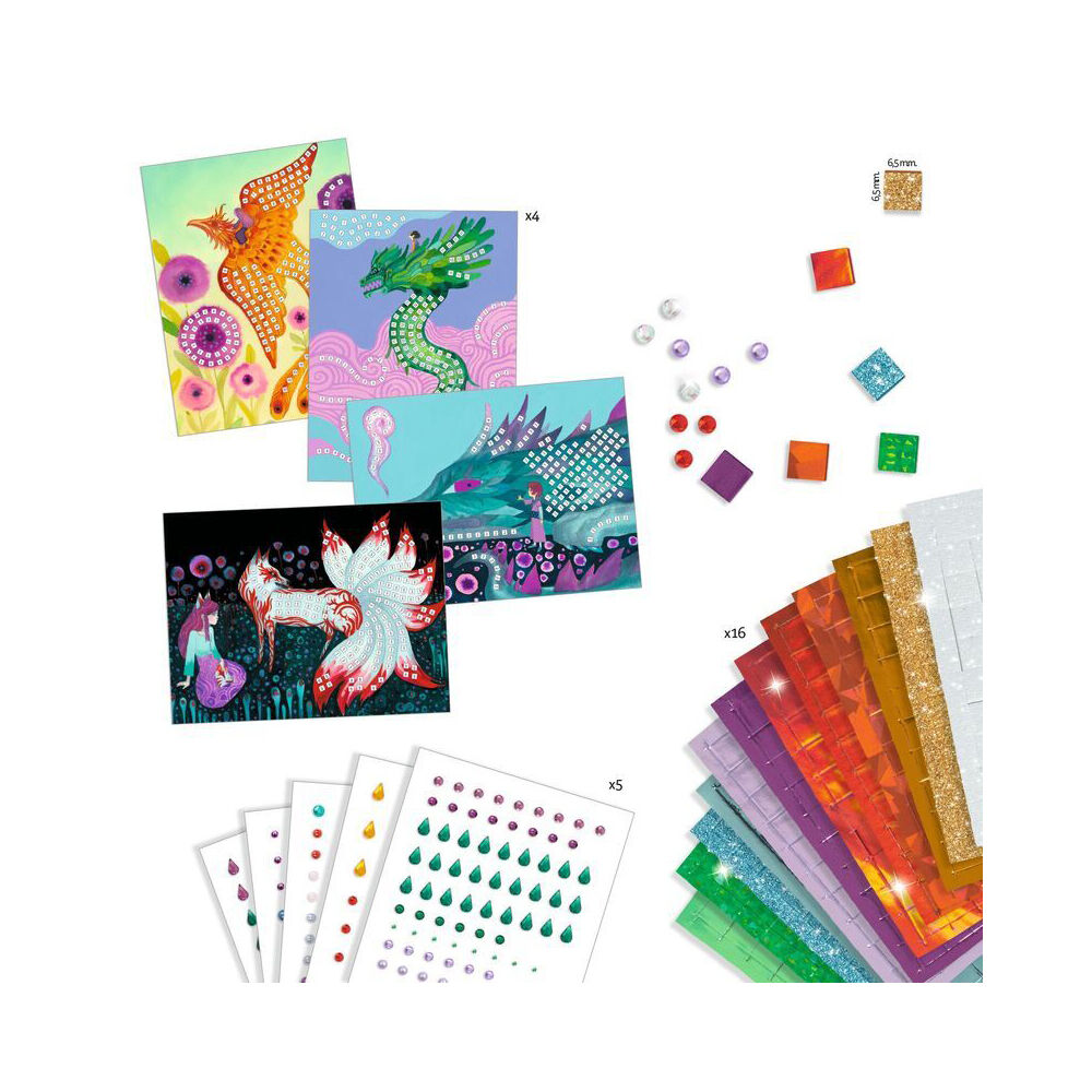 Djeco Mythical Creatures Collage Mosaic Kids DIY Creative Craft Kit Set 6y+