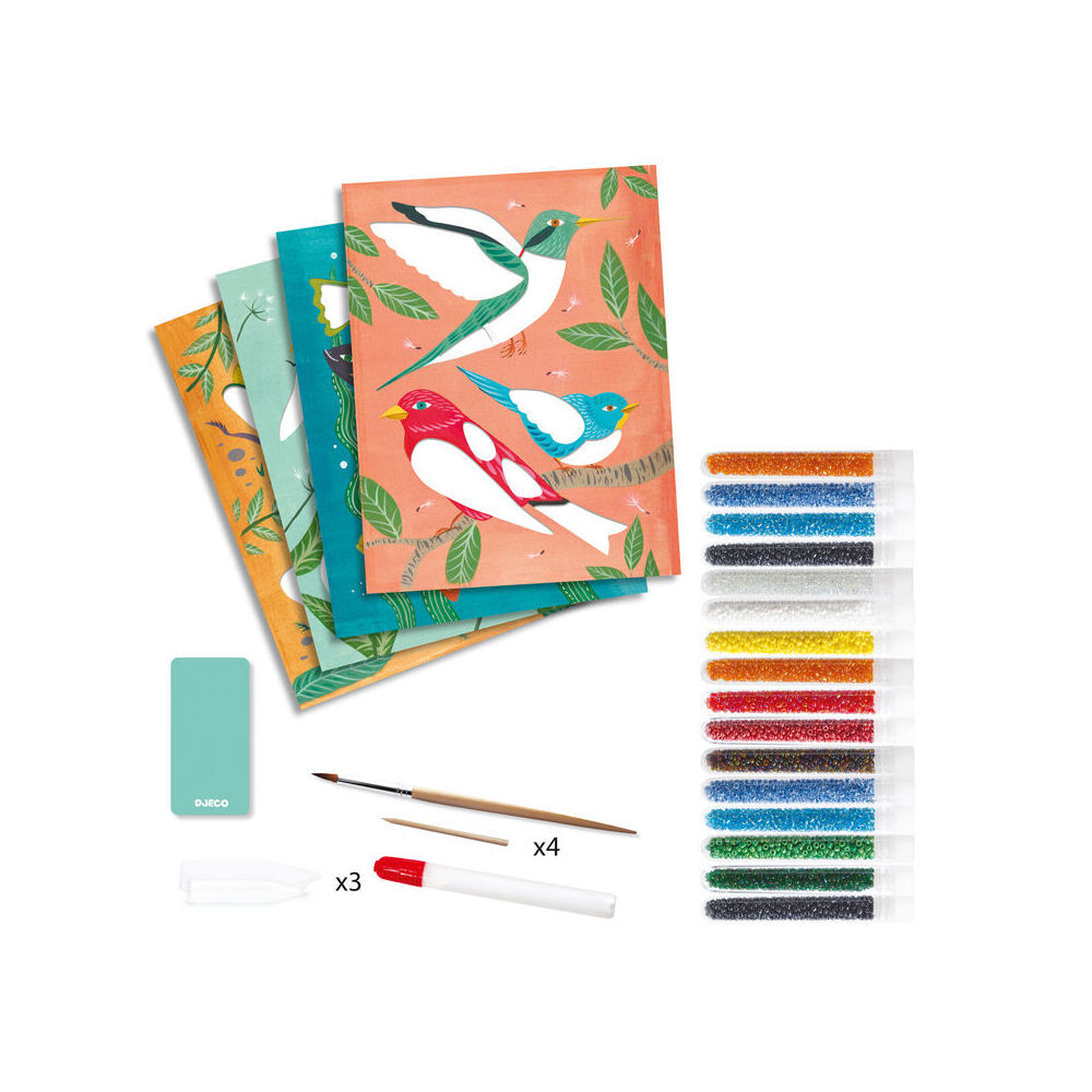2PK Djeco Zoology Glass Beads Kids DIY Creative Craft Kit 7y+