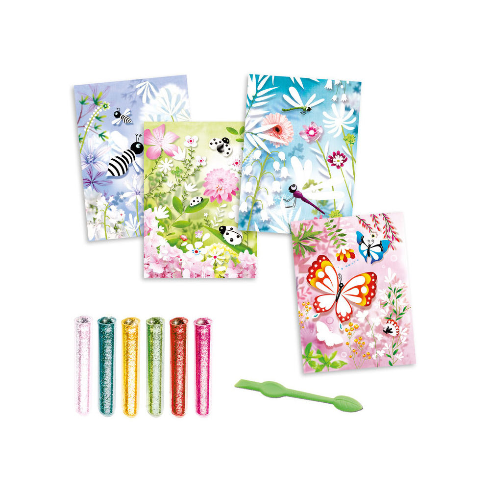 12pc Djeco Butterflies Glitter Boards DIY Art Kit Kids 8y+