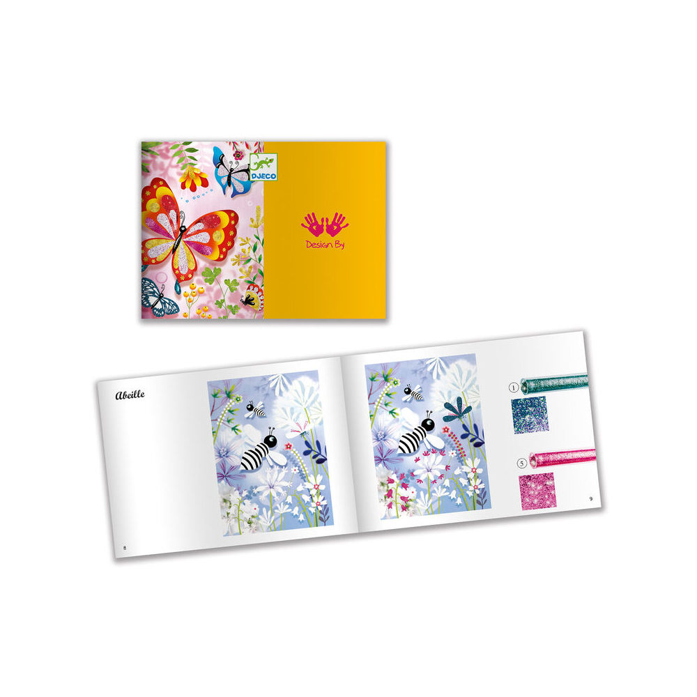 12pc Djeco Butterflies Glitter Boards DIY Art Kit Kids 8y+