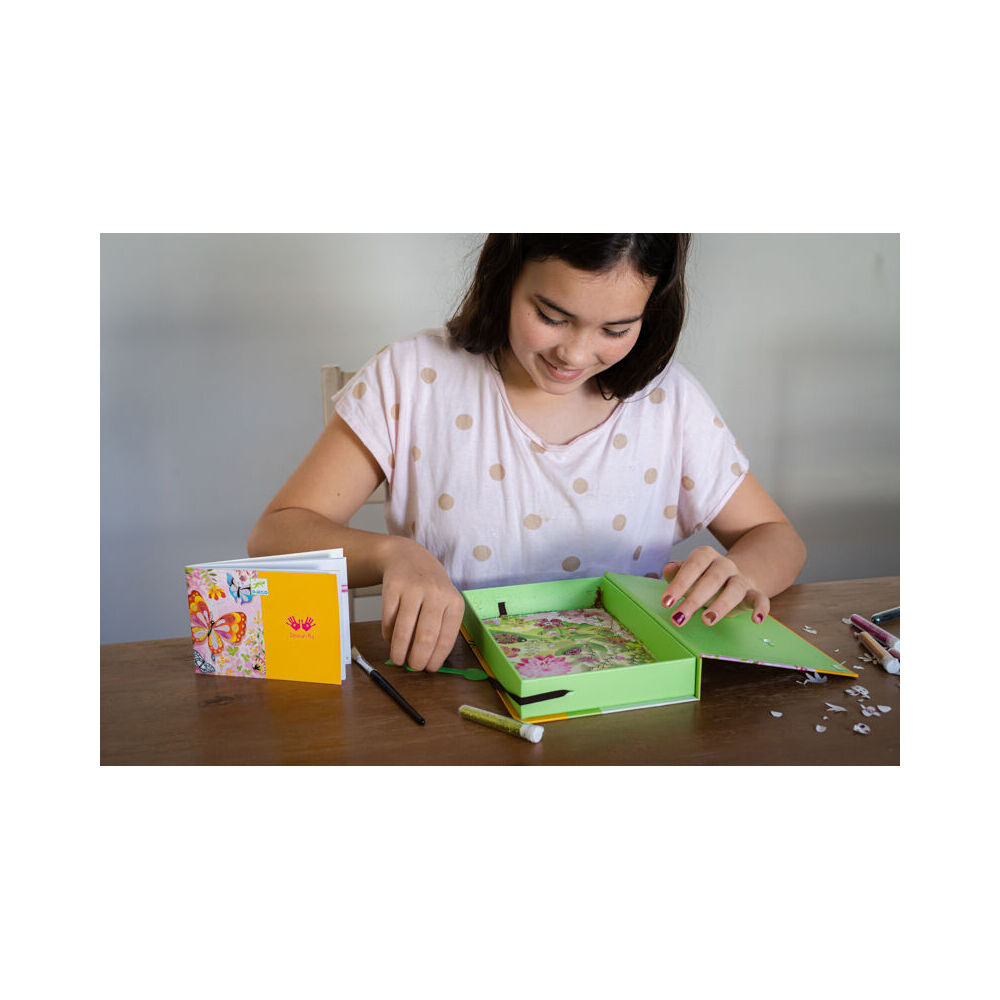 12pc Djeco Butterflies Glitter Boards DIY Art Kit Kids 8y+