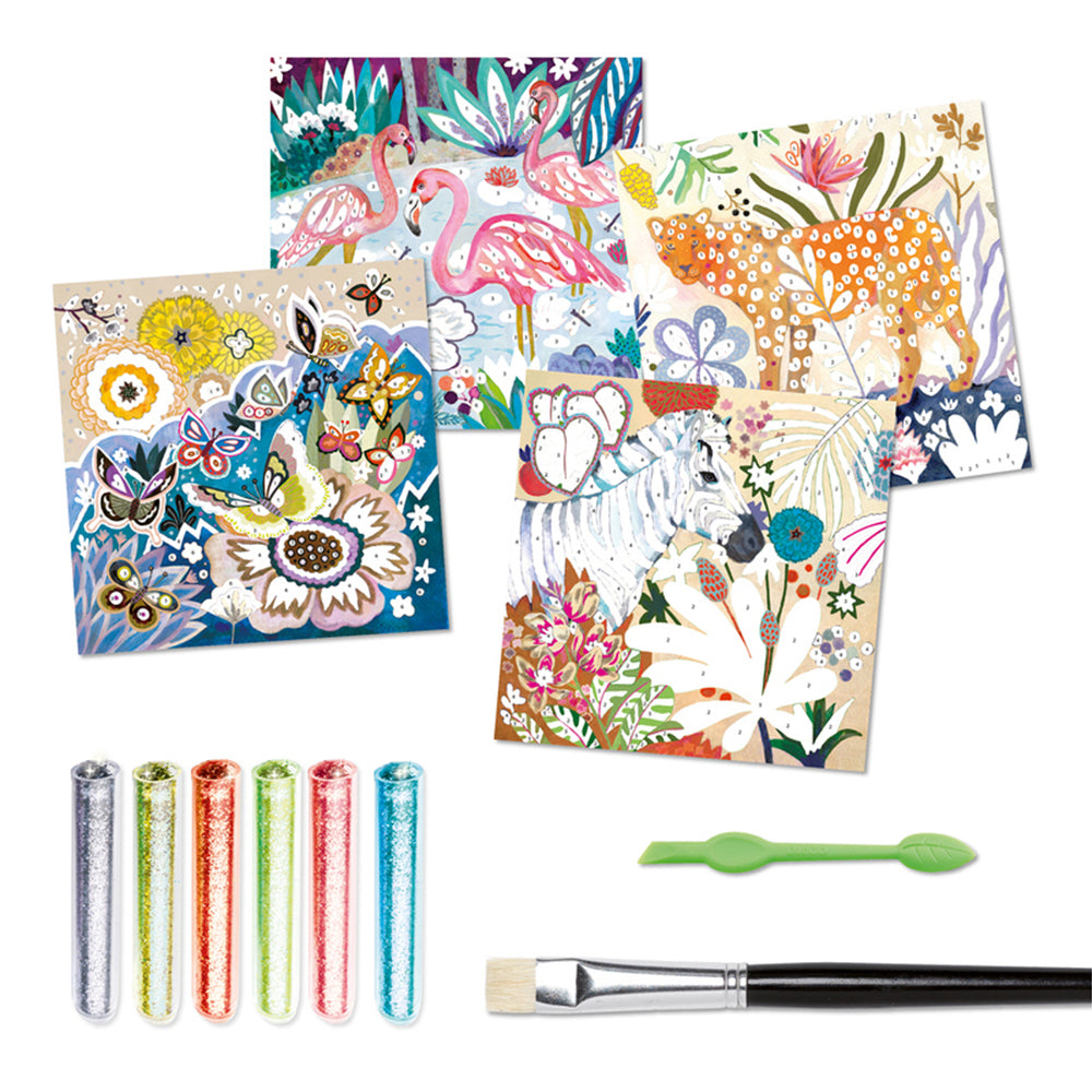 Djeco Tropico Glitter Boards Kids Activity Art Book 6y+