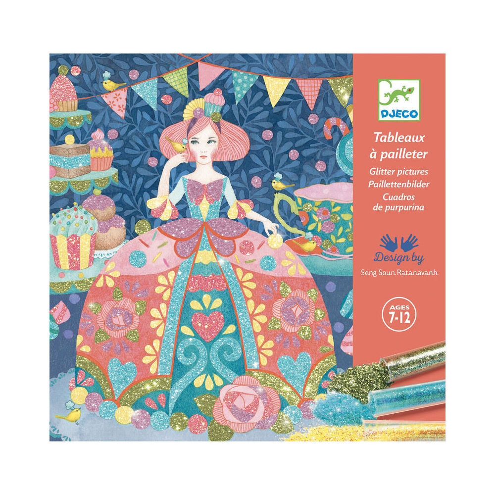 12pc Djeco Daydream Glitter Boards DIY Art Kit Kids 7y+