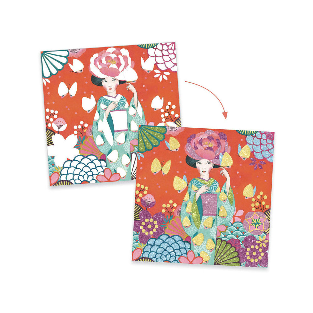 12pc Djeco Daydream Glitter Boards DIY Art Kit Kids 7y+