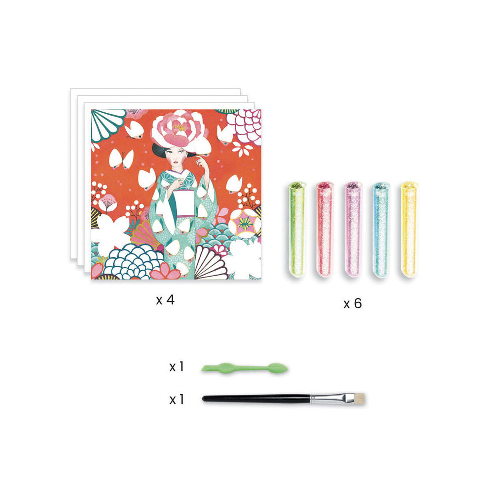 12pc Djeco Daydream Glitter Boards DIY Art Kit Kids 7y+