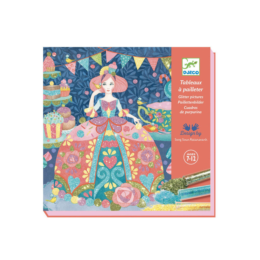 12pc Djeco Daydream Glitter Boards DIY Art Kit Kids 7y+
