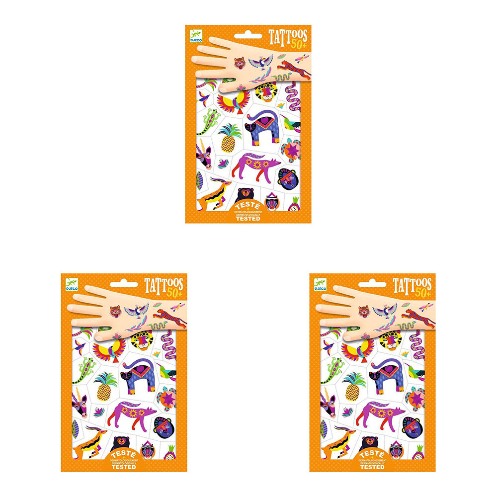 150pc Djeco Wild Beauty Temporary/Fake Tattoos Kids 3y+