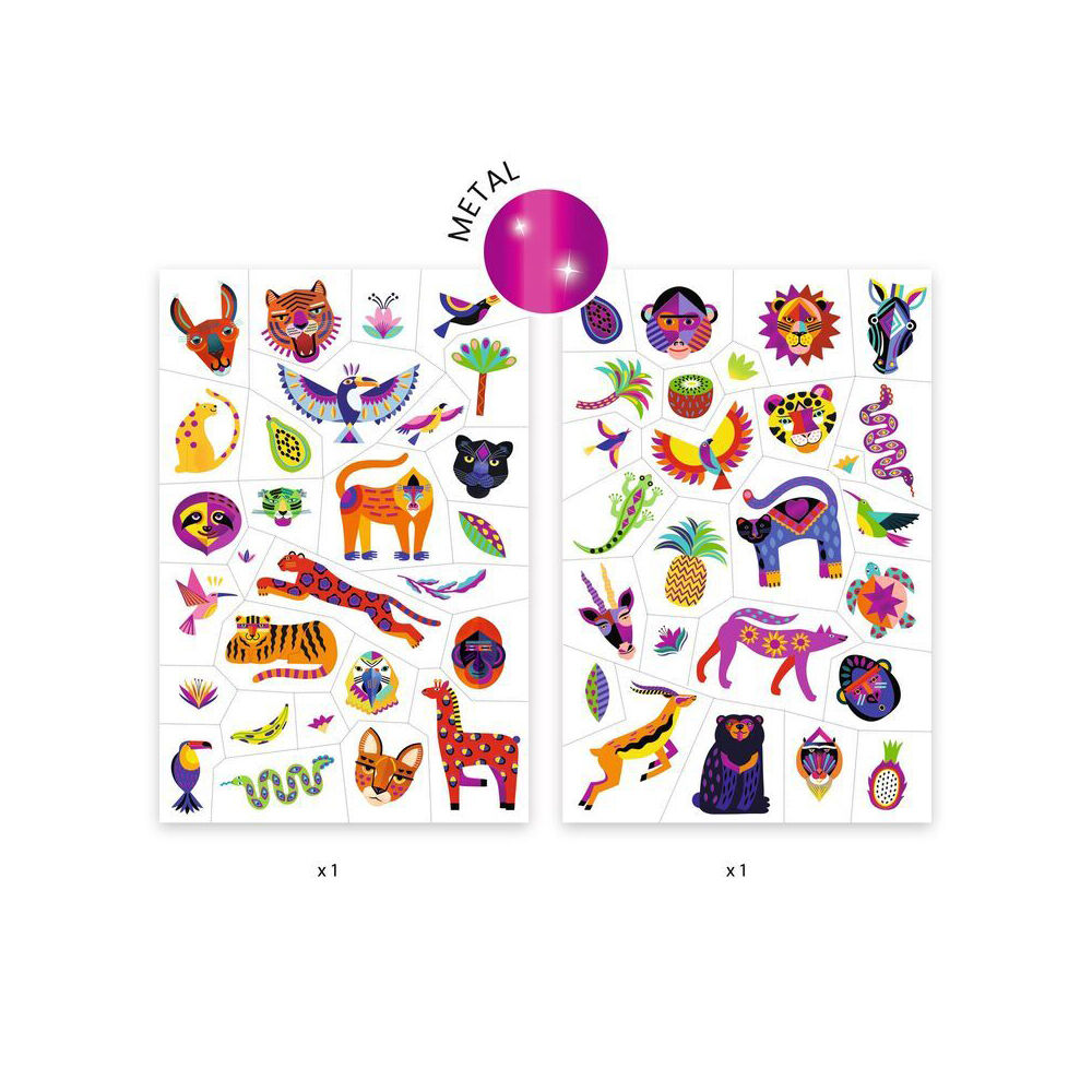 150pc Djeco Wild Beauty Temporary/Fake Tattoos Kids 3y+