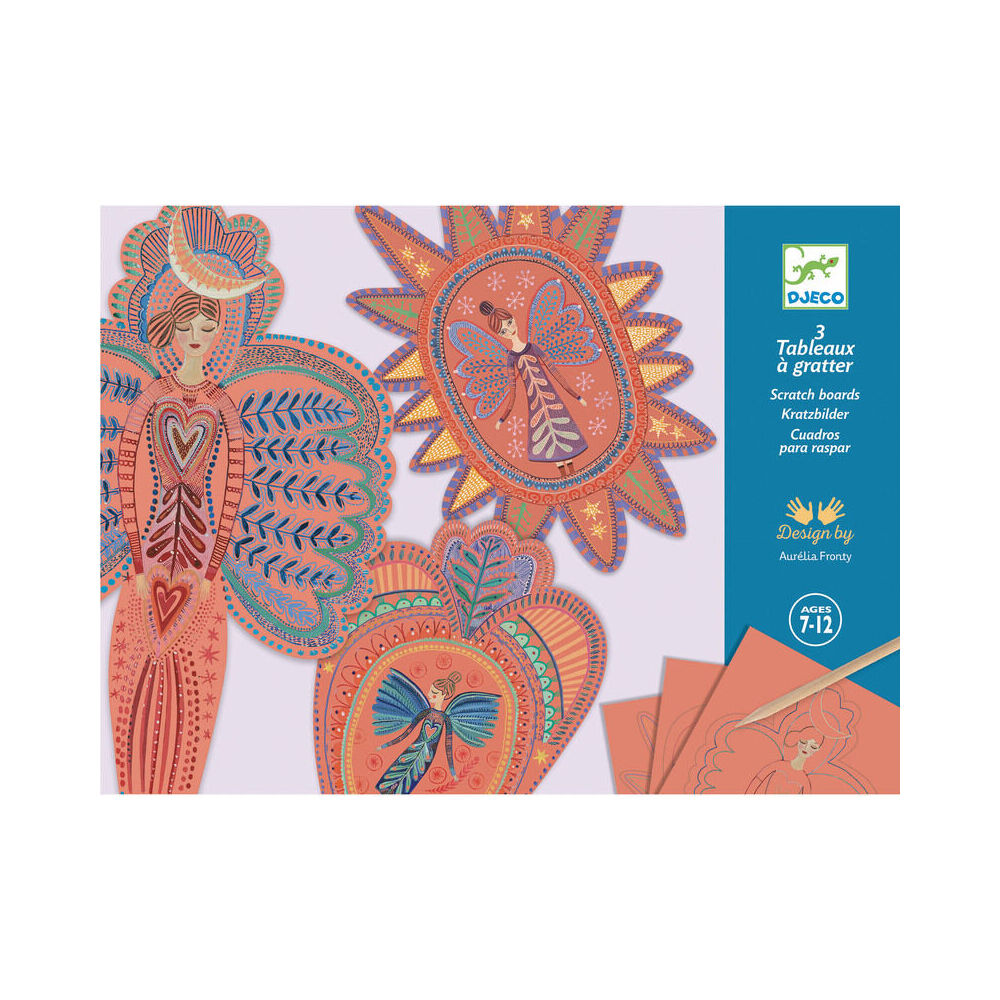 16pc Djeco Angels Scratch Cards w/ Stylus Activity Kit 7y+