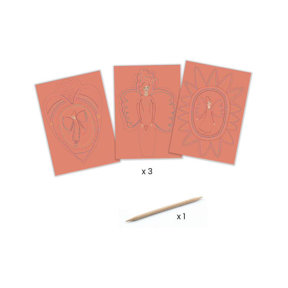 16pc Djeco Angels Scratch Cards w/ Stylus Activity Kit 7y+