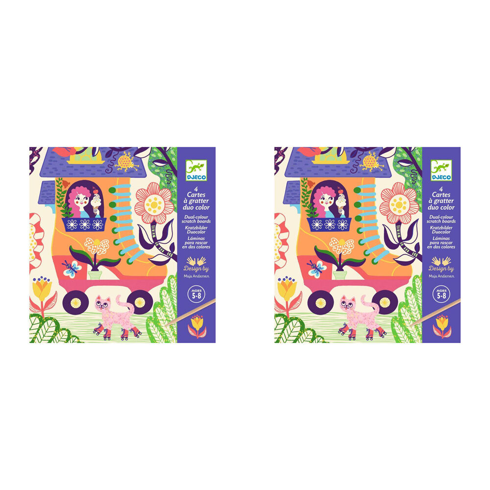 8pc Djeco Wacky Houses Scratch Cards w/ Stylus Activity Kit 5y+
