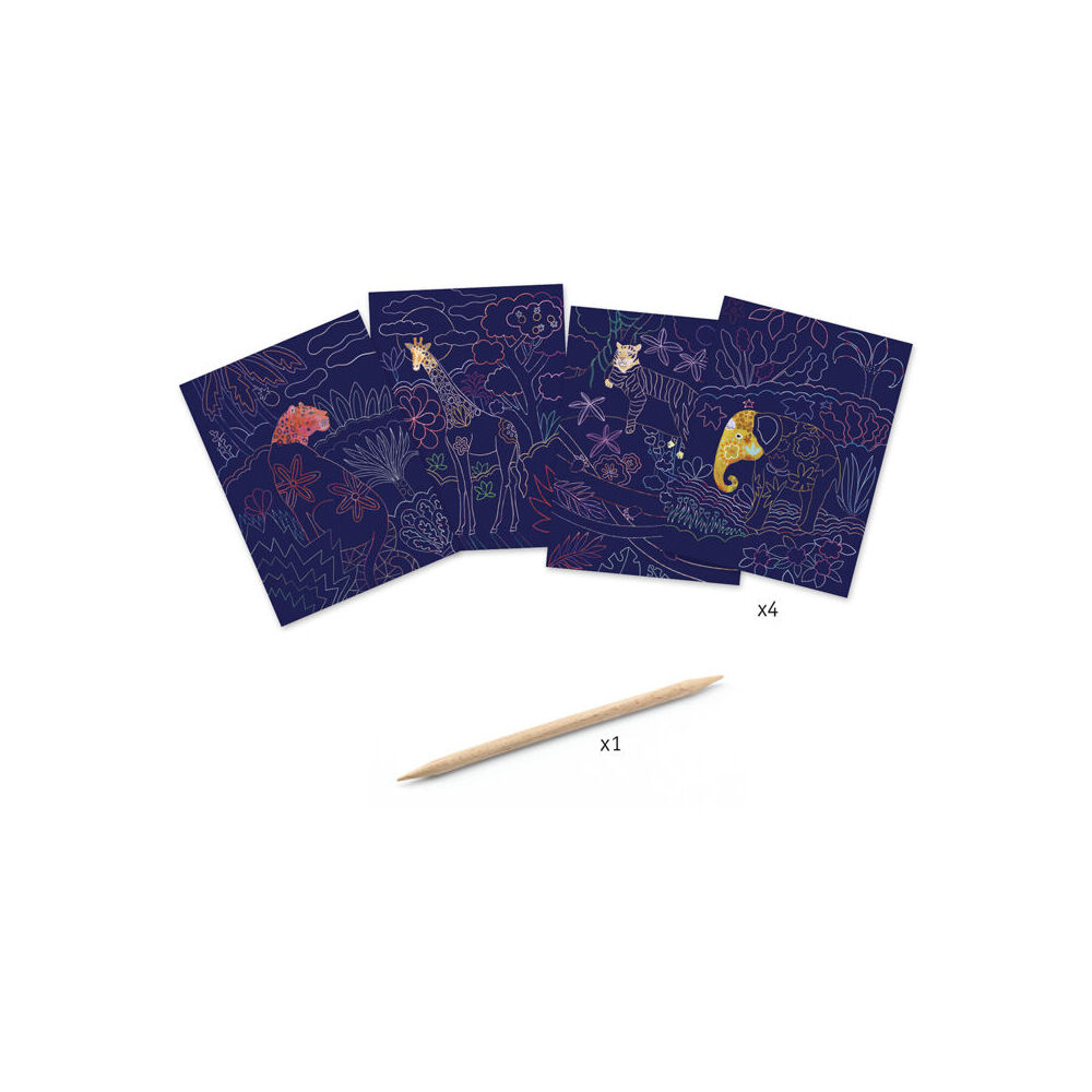 8pc Djeco Lush Nature Scratch Cards w/ Stylus Activity Kit 6y+